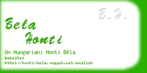 bela honti business card